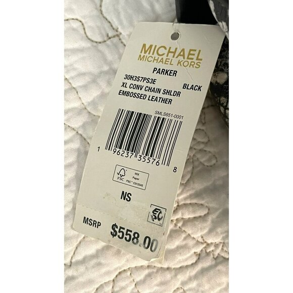 Michael Kors $558 Embossed Leather Snake XL Crossbody Bag NWT - Picture 7 of 11